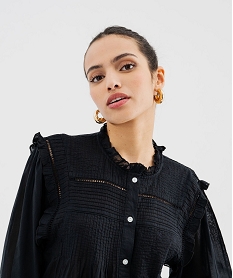 blouse brodee a volants esprit boheme femme noir standard blousesG739301_2