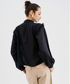 blouse brodee a volants esprit boheme femme noir standard blousesG739301_3