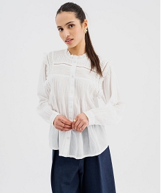 blouse brodee a volants esprit boheme femme blanc chine blousesG739401_2