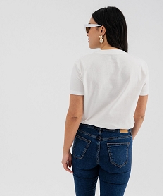 tee-shirt manches courtes avec motif colore femme blanc chine t-shirts manches courtesG740501_3