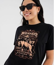 tee-shirt manches courtes avec motif desert femme noir standard t-shirts manches courtesG740901_2