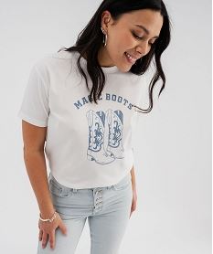 tee-shirt manches courtes avec motif desert femme beige t-shirts manches courtesG741001_2