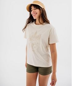 tee-shirt manches courtes avec motif desert femme beige t-shirts manches courtesG741101_2