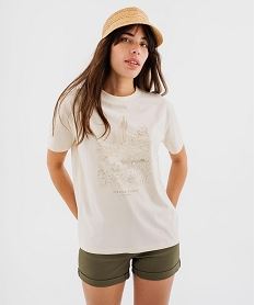 tee-shirt manches courtes avec motif desert femme beige t-shirts manches courtesG741101_3