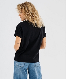 tee-shirt manches courtes avec motif folk femme noir standard t-shirts manches courtesG741701_3