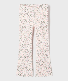 GEMO Legging flare en maille côtelée fille blanc chine