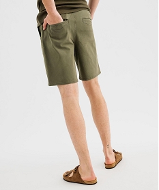 bermuda chino en coton stretch a taille elastique homme kaki standard pantalons chinoG744601_3