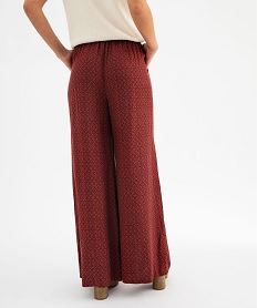 pantalon large et fluide a taille haute ceinturee femme rouge pantalonsG745501_4