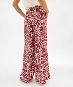 pantalon large et fluide a taille haute ceinturee femme rouge pantalonsG745601_3