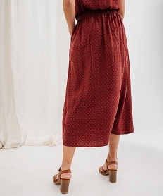 jupe longue fendue en viscose fluide imprimee a taille elastiquee femme imprimeG745701_3