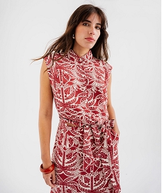 GEMO Blouse sans manches imprimée avec liens à nouer femme Imprimé