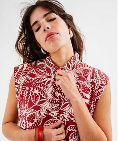 blouse sans manches imprimee avec liens a nouer femme imprime blousesG746201_2