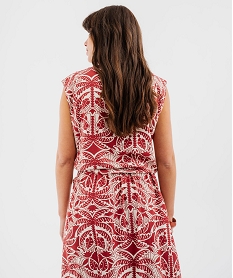 blouse sans manches imprimee avec liens a nouer femme imprime blousesG746201_4
