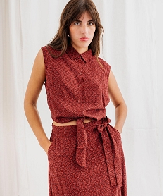 blouse sans manches imprimee avec liens a nouer femme imprime blousesG746301_2