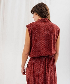 blouse sans manches imprimee avec liens a nouer femme imprime blousesG746301_3