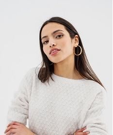 pull en maille fantaisie avec fil metallise femme blanc chine pullsG746401_4