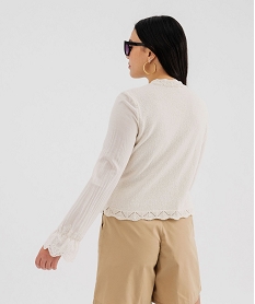 pull ajoure avec manches chemise femme blanc chine pullsG746601_3