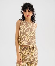 blouse sans manches ample courte et fluide femme imprime blousesG748701_2