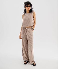 pantalon large et fluide en viscose imprimee femme rayure pantalonsG749101_3