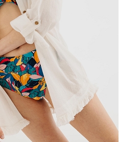 veste de plage mi-longue a manches retroussables femme blanc vetements de plageG749301_2