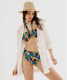 veste de plage mi-longue a manches retroussables femme blanc vetements de plageG749301_4