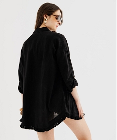 veste de plage mi-longue a manches retroussables femme noir standard vetements de plageG749401_3