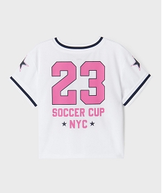 tee-shirt de sport a manches courtes et col v fille blanc standard tee-shirtsG749601_3