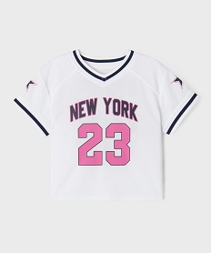 tee-shirt de sport a manches courtes et col v fille blanc standard tee-shirtsG749601_4