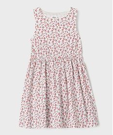 robe sans manches a motifs fleuris fille blancG750201_4