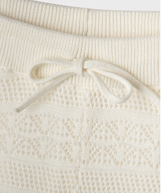 short en maille facon broderie fille beige shortsG750401_2