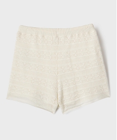 short en maille facon broderie fille beige shortsG750401_4