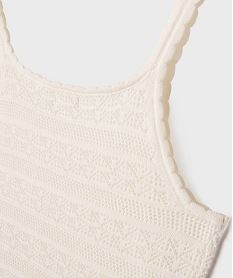 debardeur court en coton brode fille beige debardeursG750501_2
