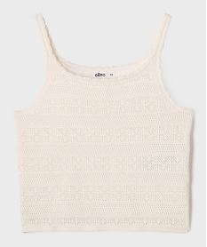 debardeur court en coton brode fille beige debardeursG750501_4