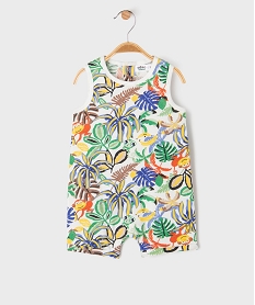 combishort en coton imprime bebe garcon imprime feuillageG752401_4
