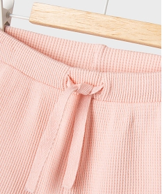 short en maille gaufree avec taille ajustable bebe fille rose standardG752501_2