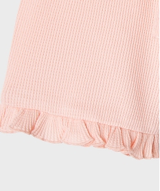 short en maille gaufree avec taille ajustable bebe fille rose standardG752501_3