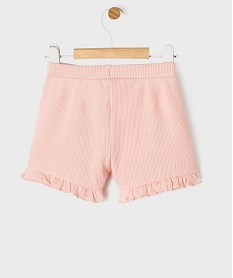 short en maille gaufree avec taille ajustable bebe fille rose standardG752501_4