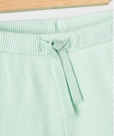short en maille gaufree avec taille ajustable bebe fille vertG752601_2