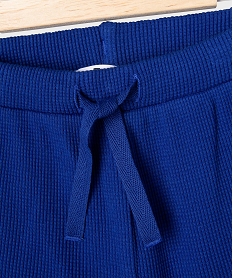 short en maille gaufree avec taille ajustable bebe fille bleu standardG752701_2