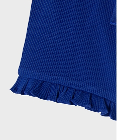 short en maille gaufree avec taille ajustable bebe fille bleu standardG752701_3
