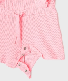 combishort en maille nid d’abeille bebe fille rose standardG752801_2