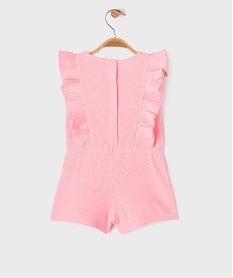 combishort en maille nid d’abeille bebe fille rose standardG752801_3