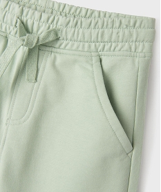 short en maille coupe large avec taille ajustable garcon vert standardG753001_2