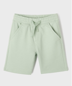 short en maille coupe large avec taille ajustable garcon vert standardG753001_4