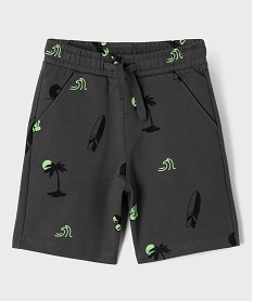 GEMO Short en maille French Terry à motifs garçon gris standard