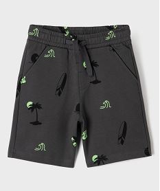 short en maille french terry a motifs garcon gris standardG753401_4