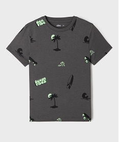 GEMO Tee-shirt garçon esprit skate gris standard