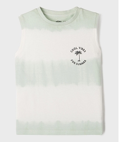 GEMO Débardeur en coton tie-and-dye garçon vert standard