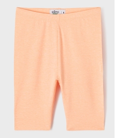 GEMO Legging court uni taille élastique fille orange standard