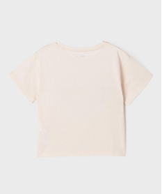 tee-shirt manches courtes coupe oversize avec broderies fille beige tee-shirtsG755001_3